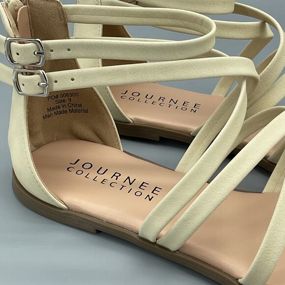 NEW Journee Collection Women’s Zallie Gladiator Sandals Ivory Size 9 - Picture 6 of 10